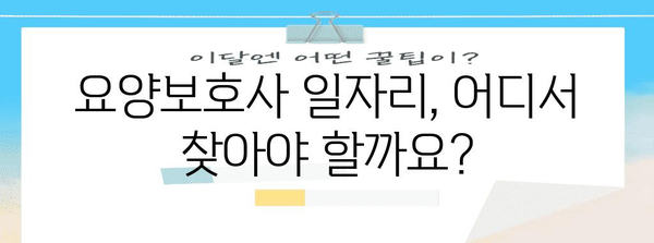 요양보호사 일자리 찾기 가이드 | 요양나라로 딱 맞는 일 찾기