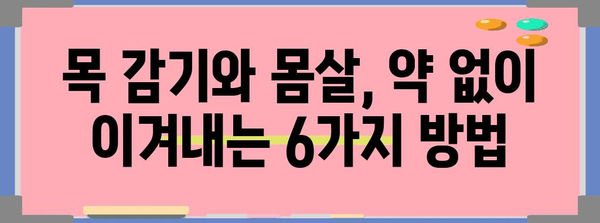 목 감기와 몸살 극복법 | 6가지 효과적인 집안치료