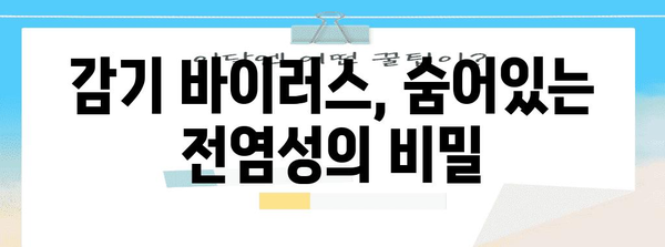 감기 전염 주의 단계 | 전염 시간대별 숨겨진 위험 파악