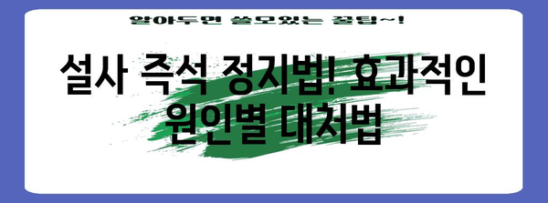 설사 즉석 정지법! 효과적인 원인별 대처법