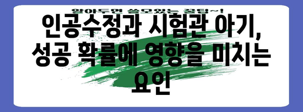 인공수정 vs 시험관 아기 | 성공 확률 극대화