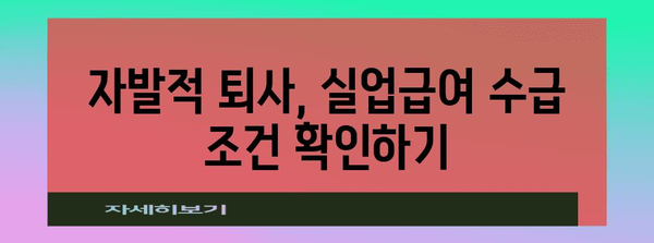 자발적 퇴사와 실업급여 수급 자격 | 해당 조건과 고려 사항