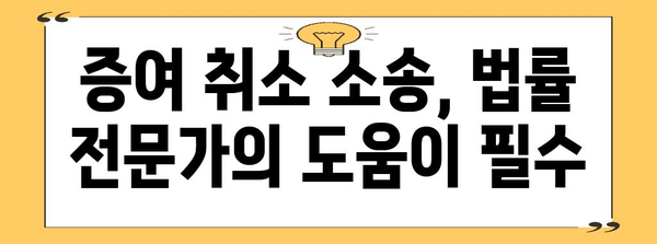 증여 취소를 위한 무효 소송 | 성공적인 지원 전략