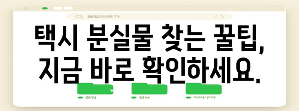 티머니 택시 분실물 찾는 방법 | 자주 묻는 질문과 해결 팁