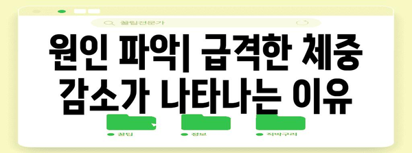 급격한 체중 감소의 위험성과 원인