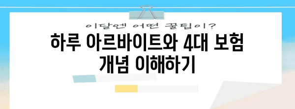 하루 아르바이트로 4대 보험 가입 완벽 안내