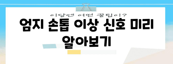 엄지 손톱 이상 원인 분석 | 건초병과 영양 결핍 증상