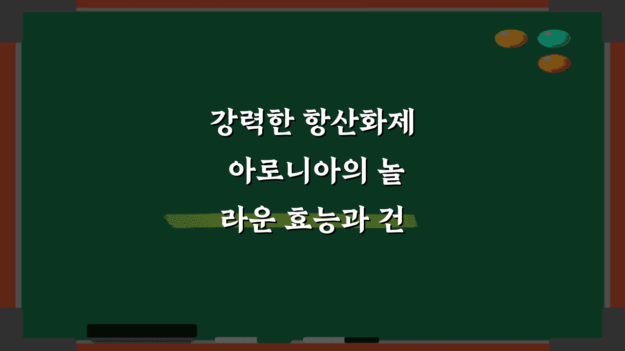 강력한 항산화제 아로니아의 놀라운 효능과 건강한