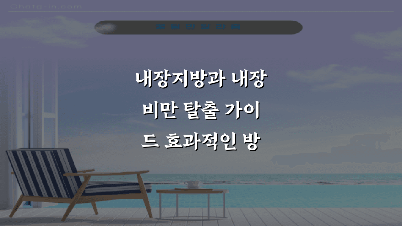 내장지방과 내장비만 탈출 가이드 효과적인 방법 모